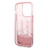 Husa de protectie Karl Lagerfeld Hardcase Glitter (KLHCP14LLBKLCP) compatibil cu iPhone 14 Pro, Roz Liquid Big Kl