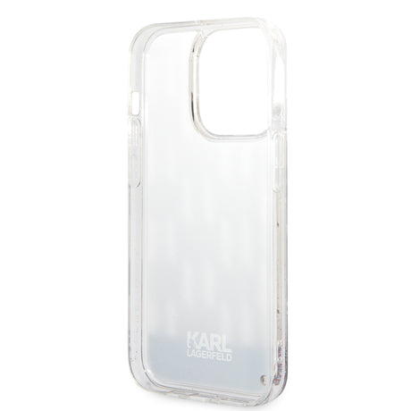 Husa de protectie Karl Lagerfeld Hardcase Liquid Glitter (KLHCP14LLMNMS) compatibil cu iPhone 14 Pro, Argintiu Monogram
