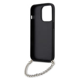 Husa de protectie Karl Lagerfeld Saffiano Monogram Chain (KLHCP14LSACKLHPG) compatibil cu iPhone 14 Pro, Argintiu