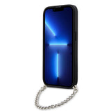 Husa de protectie Karl Lagerfeld Saffiano Monogram Chain (KLHCP14LSACKLHPG) compatibil cu iPhone 14 Pro, Argintiu