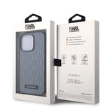 Husa de protectie Karl Lagerfeld Saffiano Monogram Chain (KLHCP14LSACKLHPG) compatibil cu iPhone 14 Pro, Argintiu