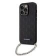 Husa de protectie Karl Lagerfeld Saffiano Monogram Chain (KLHCP14LSACKLHPK) compatibil cu iPhone 14 Pro, Negru
