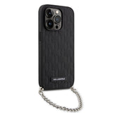 Husa de protectie Karl Lagerfeld Saffiano Monogram Chain (KLHCP14LSACKLHPK) compatibil cu iPhone 14 Pro, Negru