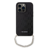Husa de protectie Karl Lagerfeld Saffiano Monogram Chain (KLHCP14LSACKLHPK) compatibil cu iPhone 14 Pro, Negru