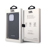 Husa de protectie Karl Lagerfeld Saffiano Monogram Chain (KLHCP14LSACKLHPK) compatibil cu iPhone 14 Pro, Negru