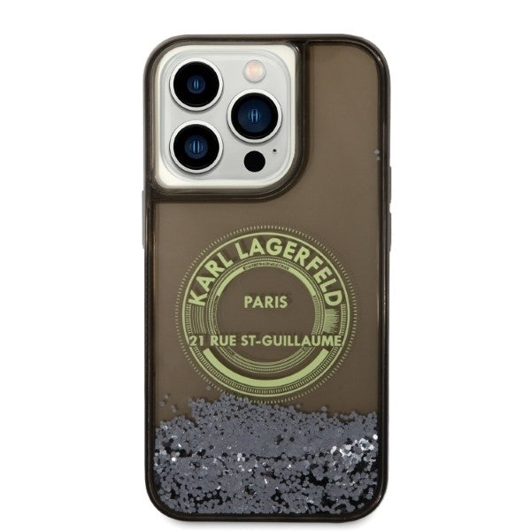 Husa de protectie Karl Lagerfeld Hardcase Liquid Glitter (KLHCP14LLCRSGRK) compatibil cu iPhone 14 Pro, RSG