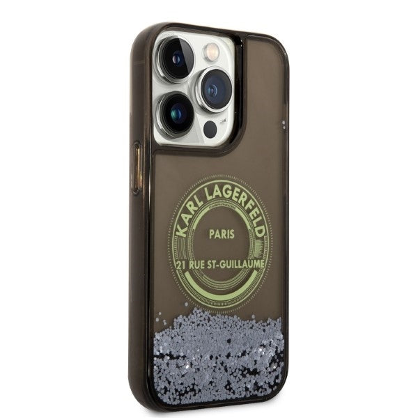 Husa de protectie Karl Lagerfeld Hardcase Liquid Glitter (KLHCP14LLCRSGRK) compatibil cu iPhone 14 Pro, RSG