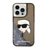 Husa de protectie Karl Lagerfeld Hardcase Glitter (KLHCP14LLNKHCK) compatibil cu iPhone 14 Pro, Karl Head