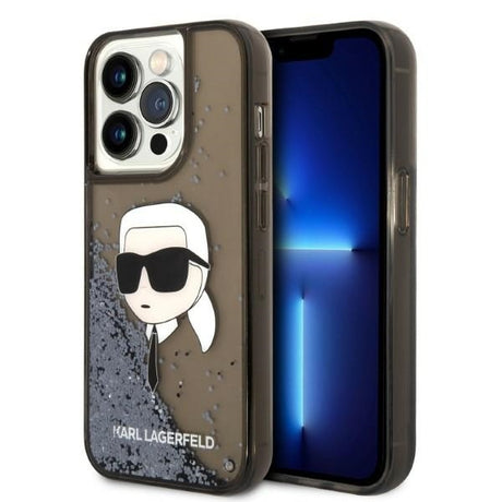 Husa de protectie Karl Lagerfeld Hardcase Glitter (KLHCP14LLNKHCK) compatibil cu iPhone 14 Pro, Karl Head