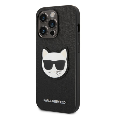 Husa de protectie Karl Lagerfeld Saffiano (KLHCP14LSAPCHK) compatibil cu iPhone 14 Pro, Choupette Head