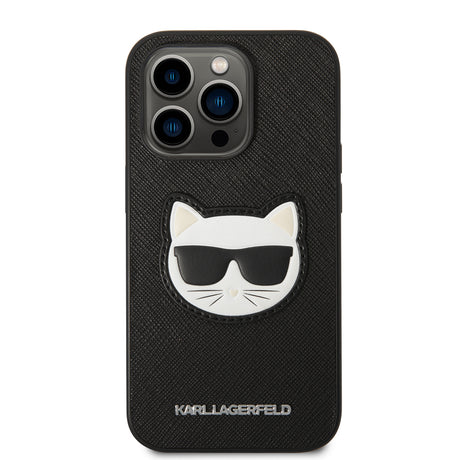 Husa de protectie Karl Lagerfeld Saffiano (KLHCP14LSAPCHK) compatibil cu iPhone 14 Pro, Choupette Head
