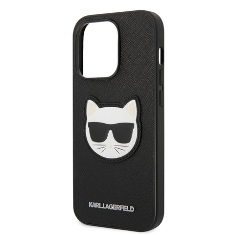 Husa de protectie Karl Lagerfeld Saffiano (KLHCP14LSAPCHK) compatibil cu iPhone 14 Pro, Choupette Head