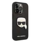 Husa de protectie Karl Lagerfeld Saffiano (KLHCP14LSAPKHK) compatibil cu iPhone 14 Pro, Karl`s Head
