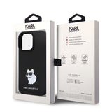 Husa de protectie Karl Lagerfeld Silicone (KLHCP14LSMHCNPK) compatibil cu iPhone 14 Pro, Choupette Metal Pin