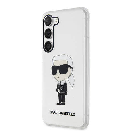 Husa de protectie Karl Lagerfeld Hardcase Transparent (KLHCS23MHNIKTCT) compatibil cu Samsung Galaxy S23 Plus, Ikonik Karl Lagerfeld