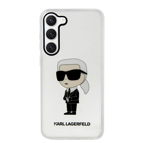 Husa de protectie Karl Lagerfeld Hardcase Transparent (KLHCS23MHNIKTCT) compatibil cu Samsung Galaxy S23 Plus, Ikonik Karl Lagerfeld