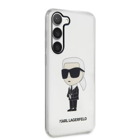 Husa de protectie Karl Lagerfeld Hardcase Transparent (KLHCS23MHNIKTCT) compatibil cu Samsung Galaxy S23 Plus, Ikonik Karl Lagerfeld