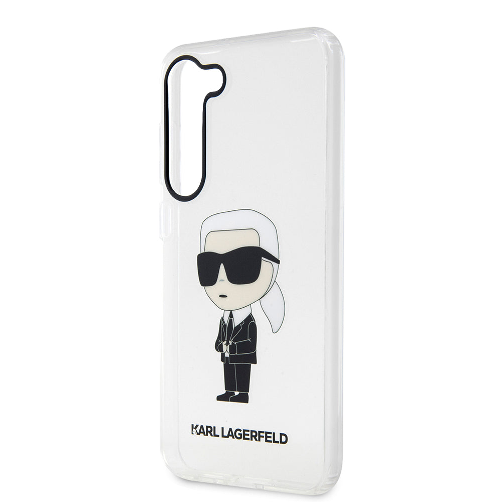 Husa de protectie Karl Lagerfeld Hardcase Transparent (KLHCS23MHNIKTCT) compatibil cu Samsung Galaxy S23 Plus, Ikonik Karl Lagerfeld