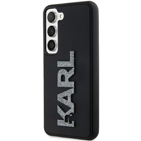 Husa de protectie Karl Lagerfeld 3D Design (KLHCS24S3DMBKCK) compatibil cu Samsung Galaxy S24, Rubber Glitter Logo