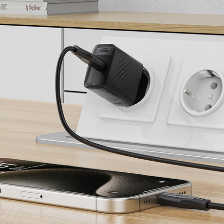 Incarcator Acefast (A104), USB-C, PD25W, GaN Technology, Fast Charging Compatibility, Negru