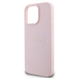 Husa de protectie Guess Grained Gold Ring MagSafe (GUHMP15XPGHSMMP) compatibil cu iPhone 15 Pro Max, Roz