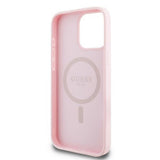 Husa de protectie Guess Grained Gold Ring MagSafe (GUHMP15XPGHSMMP) compatibil cu iPhone 15 Pro Max, Roz
