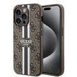 Husa de protectie Guess Hardcase 4G Printed Stripes MagSafe (GUHMP15LP4RPSW) compatibil cu iPhone 15 Pro, Maro