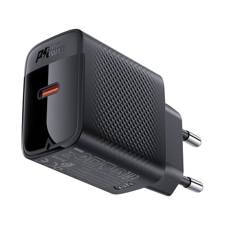 Incarcator Acefast (A82), Type-C, GaN Technology, PD20W, Supports Fast Charging, Negru