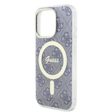 Husa de protectie Guess IML 4G MagSafe (GUHMP16SH4STB) compatibil cu iPhone 16, Albastru