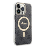 Husa de protectie Guess IML 4G MagSafe (GUHMP16SH4STK) compatibil cu iPhone 16, Negru