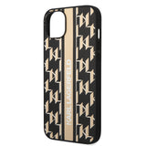 Husa de protectie Karl Lagerfeld Hardcase Monogram (KLHCP14MPGKLSKW) compatibil cu iPhone 14 Plus, Maro Stripe
