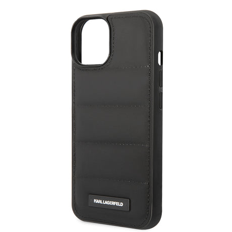 Husa de protectie Karl Lagerfeld Hardcase Leather Puffy (KLHCP14MPSQAK) compatibil cu iPhone 14 Plus, Elongated Logo