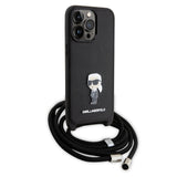 Husa de protectie Karl Lagerfeld Saffiano Crossbody (KLHCP15XSASKNPSK) compatibil cu iPhone 15 Pro Max, Monogram Metal Pin Karl