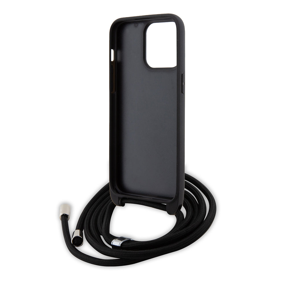 Husa de protectie Karl Lagerfeld Saffiano Crossbody (KLHCP15XSASKNPSK) compatibil cu iPhone 15 Pro Max, Monogram Metal Pin Karl
