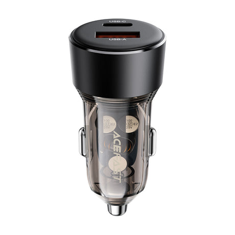 Incarcator Acefast Car (B12), Dual-port, Type-C, USB, Dual Fast Charging, 60W, Negru