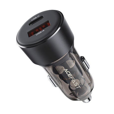 Incarcator Acefast Car (B12), Dual-port, Type-C, USB, Dual Fast Charging, 60W, Negru