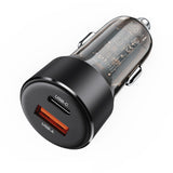 Incarcator Acefast Car (B12), Dual-port, Type-C, USB, Dual Fast Charging, 60W, Negru