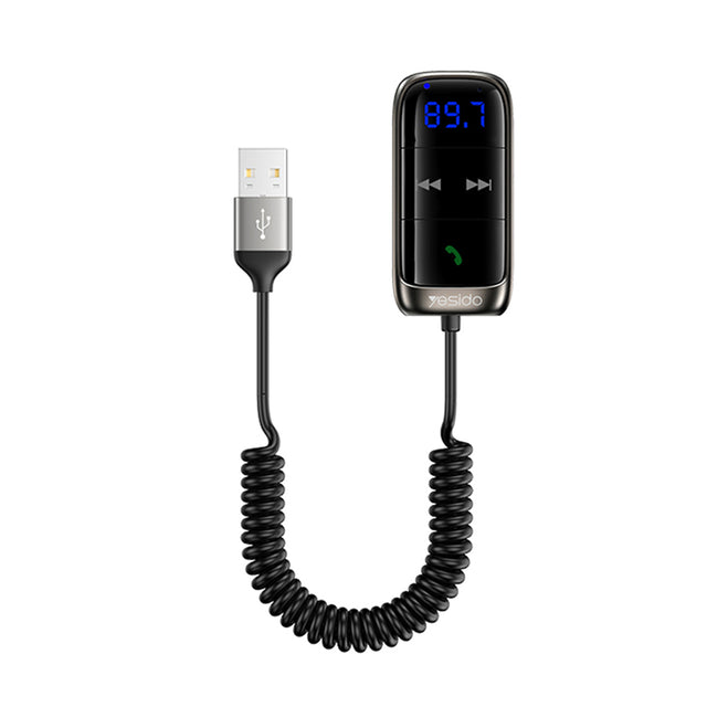 Gadget Yesido FM Modulator Bluetooth Car Receiver (YAU32), LED Display, TF Card, Negru
