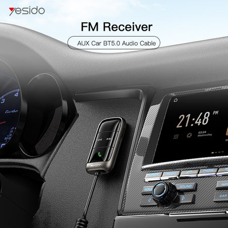 Gadget Yesido FM Modulator Bluetooth Car Receiver (YAU32), LED Display, TF Card, Negru