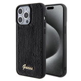 Husa de protectie Guess Sequin Script Metal (GUHCP15XPSFDGSK) compatibil cu iPhone 15 Pro Max, Negru