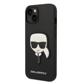 Husa de protectie Karl Lagerfeld Saffiano (KLHCP14MSAPKHK) compatibil cu iPhone 14 Plus, Karl`s Head