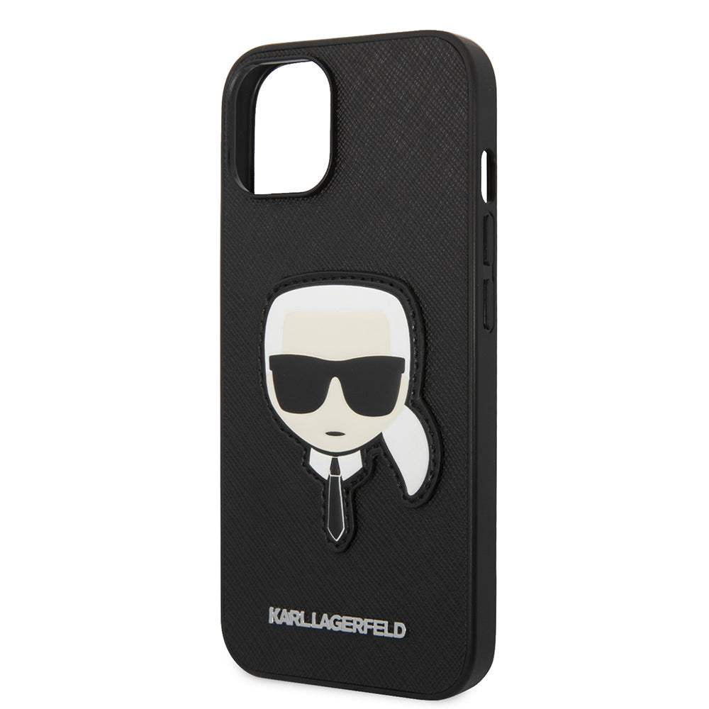 Husa de protectie Karl Lagerfeld Saffiano (KLHCP14MSAPKHK) compatibil cu iPhone 14 Plus, Karl`s Head