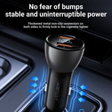 Incarcator Acefast Car (B7), 2x USB, 45W, Dual Fast Charging, with LED Digital Display, Transparent Black
