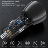 Incarcator Acefast Car (B7), 2x USB, 45W, Dual Fast Charging, with LED Digital Display, Transparent Black