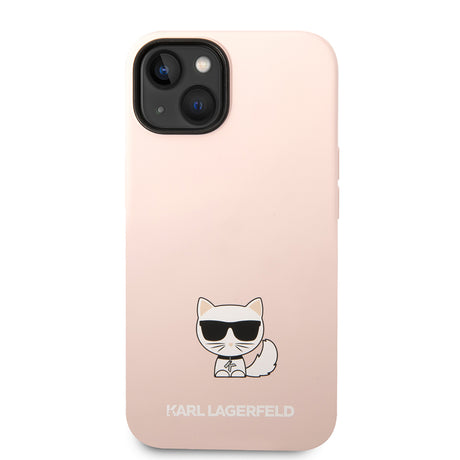 Husa de protectie Karl Lagerfeld Silicone (KLHCP14MSLCTPI) compatibil cu iPhone 14 Plus, Roz Choupette Body