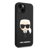 Husa de protectie Karl Lagerfeld Silicone (KLHCP14MSLKHBK) compatibil cu iPhone 14 Plus, Karl`s Head