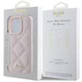 Husa de protectie Guess Quilted Metal Logo (GUHCP16LPSQSQSP) compatibil cu iPhone 16 Pro, Roz