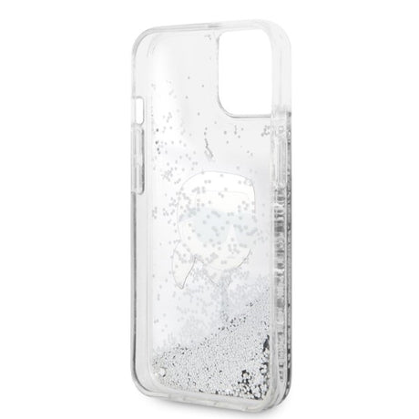 Husa de protectie Karl Lagerfeld Hardcase Glitter (KLHCP14MLNKHCH) compatibil cu iPhone 14 Plus, Argintiu Karl Head