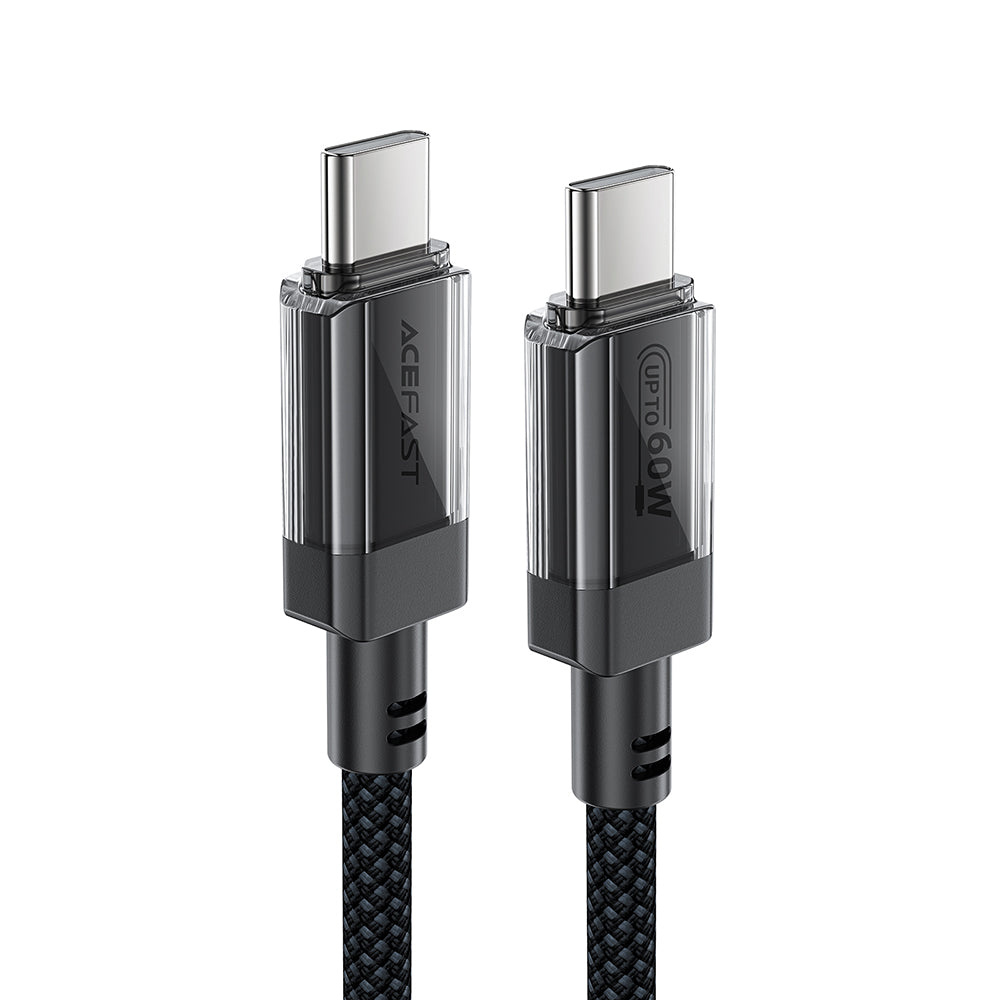 Cablu Acefast (C12-03), Type-C to Type-C, 60W, High-Speed Charging, 1.2m, Negru