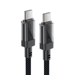 Cablu Acefast (C12-03), Type-C to Type-C, 60W, High-Speed Charging, 1.2m, Negru